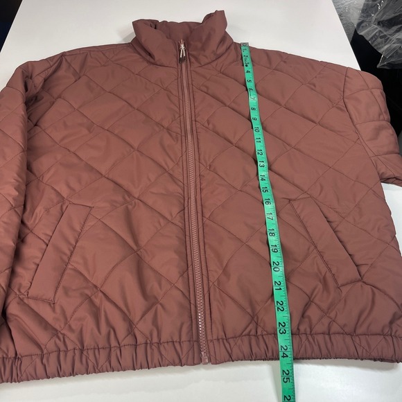 Vuori Echo Insulated Bomber Jacket Womens Terracotta Quilted Puffer sz M/L *Read - Picture 9 of 16